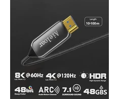 Aieloar Hdmi šviesolaidinis kabelis 50 m, Hdmi optinis kabelis 2.1 8k/60hz 48gbps didelio greičio Uhd šviesolaidinis Hdmi kabelis