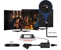 Aifhdauf Scart į Hdmi konverteris, Scart į Hdmi adapteris Hd 720p/1080p jungiklis vaizdo garso konverterio adapteris, skirtas Hdtv monitoriui projektoriui XBOX Ps3 Vhs Stb Sky Blu-ray Dvd grotuvui