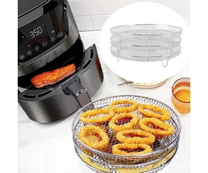 Air fryer stovas, sudedamas džiovinimo stovas, nerūdijančio plieno daugiasluoksnis džiovintuvas, karšto oro gruzdintuvės priedai, maisto klasės vaisių mėsos dehidratacija karšto oro gruzdintuvei, dviguba kamera, 3 vnt.
