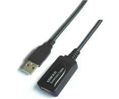 Aisens A101 – 0019 – Usb 2.0 ilginamasis kabelis su stiprintuvu – juodas (10 m, pažangus lustų rinkinys)