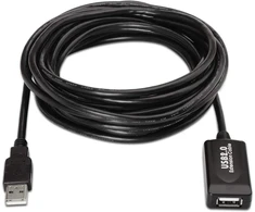 Aisens A101 – 0019 – Usb 2.0 ilginamasis kabelis su stiprintuvu – juodas (10 m, pažangus lustų rinkinys)