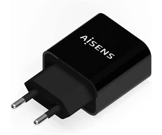 Aisens - A110-0538 - Usb-c Pd įkroviklis, 20w, 5v/3a, 9v/2.2a, 12v/1.66a, juodas