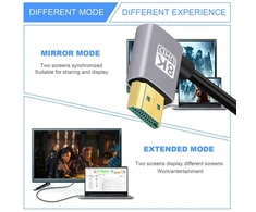 Aisens Hdmi 2.1 Kabelis 90° Kampu 8k 60hz 4k 120hz 48gbps 0.5m