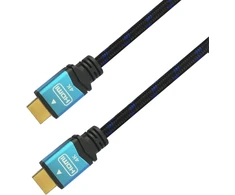 Aisens - Premium Hdmi V2.0 didelės Spartos/hec kabelis 4k @ 60hz 18gbps, A/m-a/m, juodas/mėlynas, 1.0 m