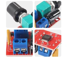 Aitrip 10 vnt. Mini Dc 3v 6v 12v 24v 35v 5a Pwm variklio greičio reguliatoriaus jungiklio modulis itin mažas Led reguliatorius