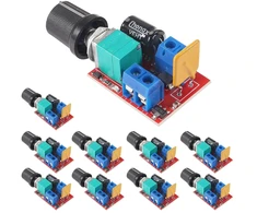 Aitrip 10 vnt. Mini Dc 3v 6v 12v 24v 35v 5a Pwm variklio greičio reguliatoriaus jungiklio modulis itin mažas Led reguliatorius