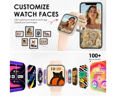 Aiyaaiya išmanusis laikrodis moterims su telefono funkcija, 1.75 colio amoled jutiklinis ekranas, sporto laikrodis su įvairiais treniruočių režimais, ip68 atsparus vandeniui, sporto sekiklis su miego monitoriumi, skirtas ios android (oranžinė apyrankė)