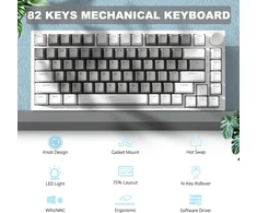 Ajazz Ak820 75% Tkl Mechaninė klaviatūra, Karšto Keitimo Jungikliai, Balta Šviesa