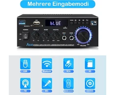Muzikinis centras Ak45 hifi stiprintuvas su bluetooth 5.0, 400 w mini hifi stereo stiprintuvas, 2 kanalų audio stiprintuvo imtuvas su fm radijo, rca, sd, usb kortelės įvestimi, skirtas namams, studijai