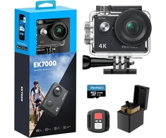 Akaso ek7000 veiksmo kamera 4k30fps su 64gb microsdxc atminties kortele povandeninė kamera 170° itin plataus kampo full hd sporto kamera su 2 colių lcd ekranu 2.4g nuotolinio valdymo pultas
