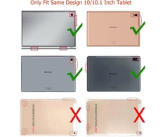 Aknici silikoninis dėklas, skirtas blackview tab 15/tab10/tab9/tab8, teclast p20s/m40s/m40 pro/p20hd/m40, yestel t5, dragon touch notepad 102, higrace 10 colių, okaysea 10.1 colio, xcx 10.1 colio, su peties dirželiu