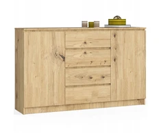 Akord Aukšta komoda 160 cm 2 durų 4 stalčių talpi spintelė svetainei Ąžuolas Artisan