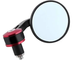 Akozon galinio vaizdo veidrodėliai 1 pora universalūs 7/8 colio apvalūs vairo galiniai veidrodėliai motociklų motorolerių šoniniai veidrodėliai (raudoni)