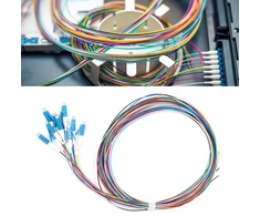 Akozon šviesolaidinis pigtail'is 12 gijų šviesolaidinis pigtail'is Lc/upc Single Mode Low Insertion Loss 1.5m
