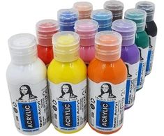 Akrilinių dažų rinkinys 12 spalvų, 100ml