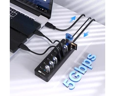 Aktyvus Usb 3.0 šakotuvas su maitinimo adapteriu, 7+1 prievadai