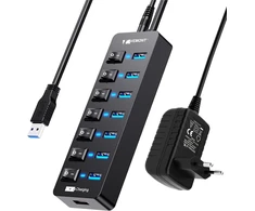 Aktyvus Usb 3.0 šakotuvas su maitinimo adapteriu, 7+1 prievadai