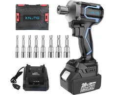 Akumuliatorinis smūginis veržliaraktis 20 V 220 Nm (162 ft-lb) 1/4 colio gręžimo griebtuvas 2200 aps/min smūginis veržliarakčių rinkinys su 5,0 Ah akumuliatoriumi ir įkrovikliu, Led darbo lempute, 8 galvutėmis 6/7/8/9/10/11/12/13 mm
