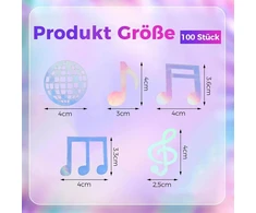 Alegre® 100 vnt. disko kamuolių dekoratyvinis konfeti gimtadienio disko kamuolio dekoracija didelis konfeti gimtadienio muzikos raktas stalo dekoracija disko vakarėlio dekoracijos blizgučiai konfeti 8-ojo dešimtmečio