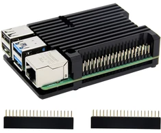 Aliuminio aušinimo dėklas su ventiliatoriais Raspberry Pi 4b