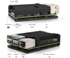 Aliuminio aušinimo dėklas su ventiliatoriais Raspberry Pi 4b