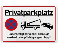 Aliuminio įspėjamasis ženklas su 4 gręžimo skylėmis užapvalintais kampais saugos ženklas Pažeidžiantis transporto priemonė nutempiama savininko sąskaita