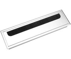 Aliuminio kabelio skylės dangtelis stalui kompiuterio laido kabelio kreipiklis įdėklas skylės kabelio kreipiklis 4 mm (didelis) saulės baterijų ir lizdo dangtelis, sidabrinis, standartinis
