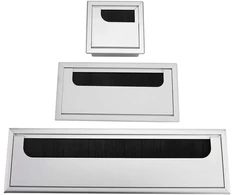 Aliuminio kabelio skylės dangtelis stalui kompiuterio laido kabelio kreipiklis įdėklas skylės kabelio kreipiklis 4 mm (didelis) saulės baterijų ir lizdo dangtelis, sidabrinis, standartinis