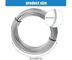 Aliuminio viela 3 mm x 10 m, lanksti, sidabrinė, papuošalams ir amatams