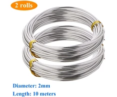Aliuminio viela papuošalams ir rankdarbiams, 2 mm, 2 ritinėliai