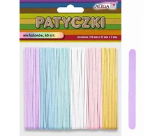 Alize 11cm x 1cm 60vnt Spalvoti mediniai ledų lazdelės konstrukcinės Aliga
