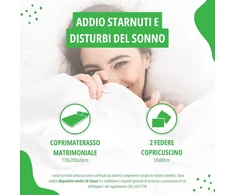 Čiužinys Allergosystem Antialerginis Čiužinio Užvalkalas 100% Medvilnė 170 x 200 x 20 cm + 2 Pagalvių Užvalkalai 50 x 80 cm