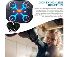 Allomn muzikos bokso treniruoklis, išmanusis bluetooth bokso treniruoklis su bokso pirštinėmis, prie sienos montuojamas smūgiavimo treniruoklis su 3 greičio lygiais, smagi ir saugi mankšta suaugusiems ir vaikams
