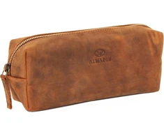 Almadih max premium pieštukinė iš karvės odos, rašymo reikmenų dėklas mokytojui, kosmetinė, aukštos kokybės, elegantiška, praktiška, unisex, max vintage, m, profesionali
