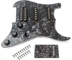 Alnicov elektrinės gitaros apsauga 3 sluoksnių ssh įkrautas iš anksto sujungtas humbucker apsaugos rinkinys gitarai, juodas perlas