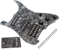Alnicov elektrinės gitaros apsauga 3 sluoksnių ssh įkrautas iš anksto sujungtas humbucker apsaugos rinkinys gitarai, juodas perlas
