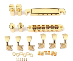 Alnicov Tune-o-matic gitaros tiltelis ir gitaros derintuvai, muzikos instrumentų priedai, auksinės spalvos