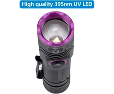 Valiklis Alonefire Sv85 395nm Uv žibintuvėlis 5w nešiojamas priartinamas Type C Usb įkraunamas juodos šviesos naminių gyvūnėlių šlapimo detektorius pinigų detektorius Uv dervai, žvejybai, skorpionams, gintarui, mineralams su baterija