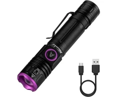 Valiklis Alonefire Sv85 395nm Uv žibintuvėlis 5w nešiojamas priartinamas Type C Usb įkraunamas juodos šviesos naminių gyvūnėlių šlapimo detektorius pinigų detektorius Uv dervai, žvejybai, skorpionams, gintarui, mineralams su baterija