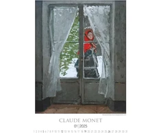 Alpha Edition - Claude Monet 2025 paveikslų kalendorius, 42 x 56 cm, meno kalendorius su aukštos kokybės meno paveikslėliais kiekvienam mėnesiui, autorius Claude Monet, tarptautinis kalendorius