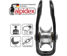 Alpidex kabelinis skriemulys 22 kn - fiksuotas skriemulys - tinkamas tekstilinėms virvėms iki 13 mm skersmens - en12278