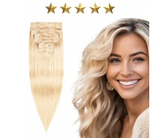 Alterna Naturalūs besiūliai Clip In plaukų priauginimai 50 cm 180g #24 Saulėta blondinė