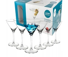 Altom Design Altom Diamond taurės martini, kokteiliams, gėrimams, rinkinys 260 ml, 6 vnt.