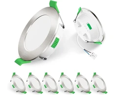 Lubinis šviestuvas Alusso led įleidžiami lubiniai šviestuvai 230 v ip44, 4 w, reguliuojamo ryškumo, 55–68 mm montavimo skersmuo, mini slim, 30 mm itin plonas, šiltai balta 3 000 k, neutrali balta 4 000 k, šaltai balta 6 500 k, 6 vnt. rinkinys