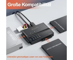 Alxum Ide ir Sata adapteris, Usb Type-c 5gbps kietojo disko adapteris su klonavimu, maitinimo jungiklio adapteris 2.5/3.5 colių Sata Hdd &amp; Ide Hdd kietojo disko keitikliui, su 12v/2a maitinimo šaltiniu ir Usb C laidu