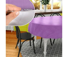 Alyvuota staltiesė, plaunama stačiakampė apvali ovali premium tekstilės efekto reljefinė sodo staltiesė ovali 140 x 180 cm, kirptas kraštas, violetinė