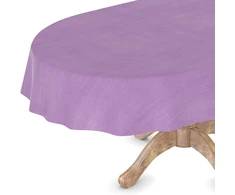 Alyvuota staltiesė, plaunama stačiakampė apvali ovali premium tekstilės efekto reljefinė sodo staltiesė ovali 140 x 180 cm, kirptas kraštas, violetinė