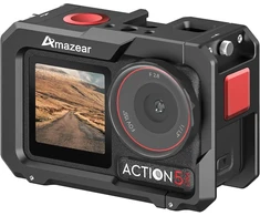 Amazear Metalinis narvelis Dji Osmo Action 4, Action 3, Action 5 Pro priedams, Dji Action3 Action4 Action5 Pro daugiafunkcinis apsauginis dėklas aliuminio korpuso kombinuotas rinkinys