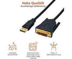 Amazon Basics Hl-007269 Displayport į Dvi kabelis Full Hd 3m (10ft) - juodas