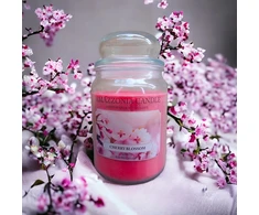 Amazzonia žvakė vyšnių žiedai 530g natūralaus sojų vaško žvakė su dviem dagčiais vyšnių namų dekoratyvinis stiklainis yankee village scents